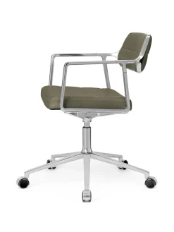 VIPP453 Swivel+ Chair m/sort stel & hjul, sort læder fra Vipp