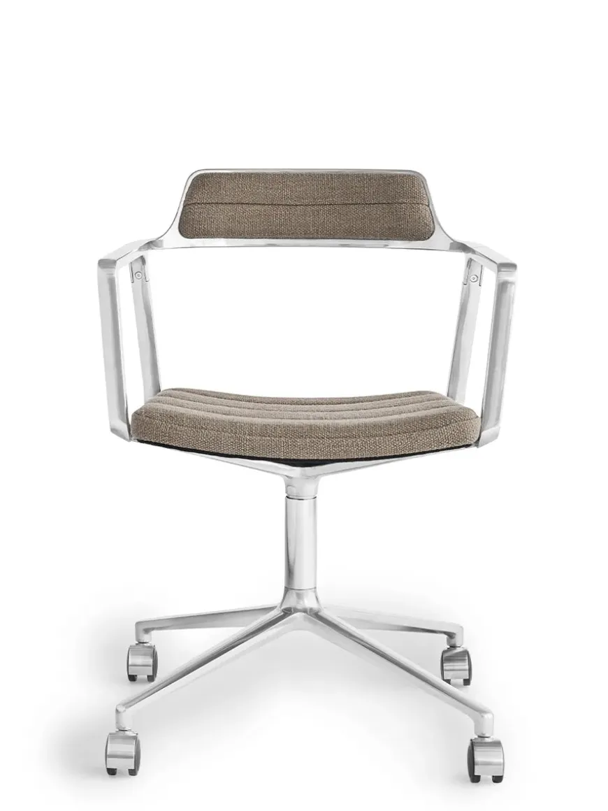 VIPP452 Swivel Chair m/sort stel & hjul, sort læder fra Vipp