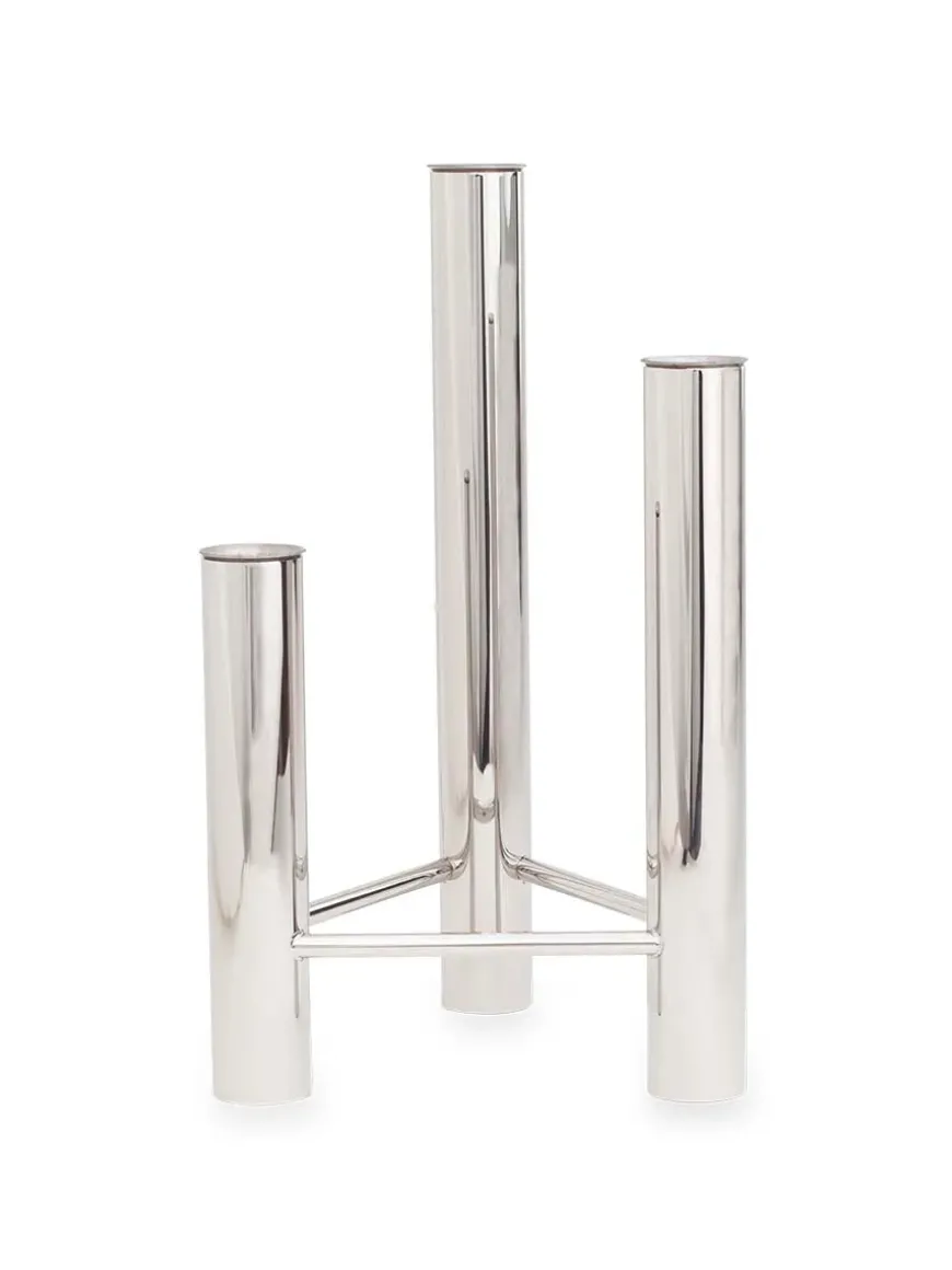 VISTA vase og lysestage, poleret stål fra Kay Bojesen
