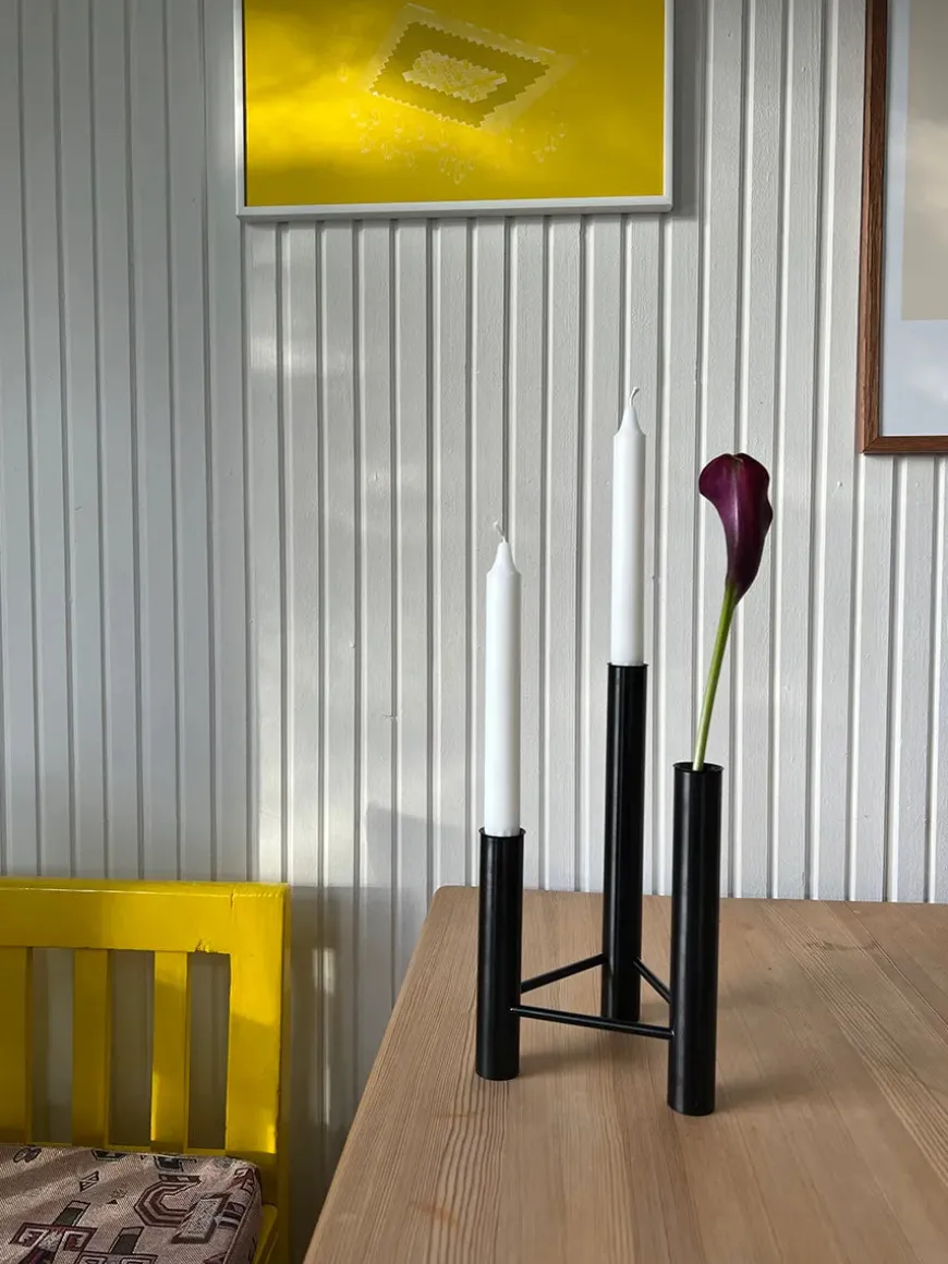 VISTA vase og lysestage, sort fra Kay Bojesen