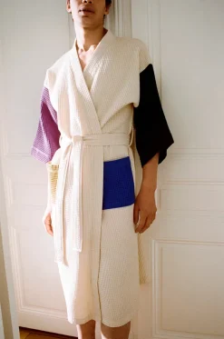 Waffle badekåbe, cream multi fra Hay