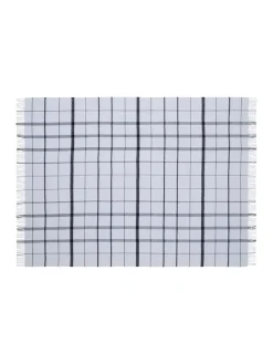 Warp & Weft Plaid, concrete/midnight fra Silkeborg Uldspinderi