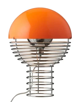 Wire Bordlampe Ø30, orange af Verner Panton