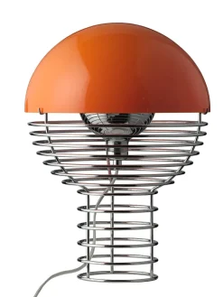 Wire Bordlampe Ø30, orange af Verner Panton