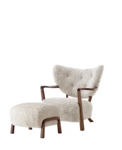 Wulff lænestol inkl. skammel, - Hallingdal 376 fra &Tradition