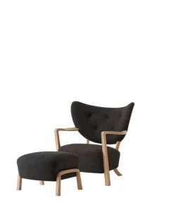 Wulff lænestol inkl. skammel - Sheepskin Honey  fra &Tradition