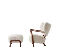 Wulff lænestol inkl. skammel - Sheepskin Honey  fra &Tradition