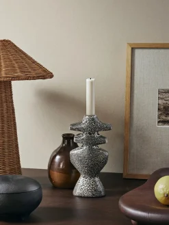 Yara Candle Holder Large, brown spot fra Ferm Living