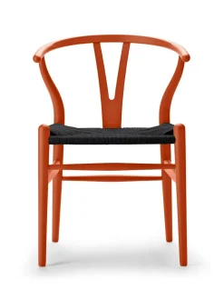 Y-stol CH24 Soft Black med sort flet af Hans J. Wegner