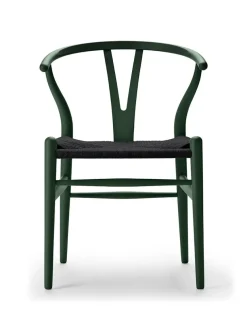 Y-stol CH24 Soft Slate med sort flet af Hans J. Wegner