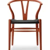 Y-stol CH24 Soft Terracotta med sort flet af Hans J. Wegner