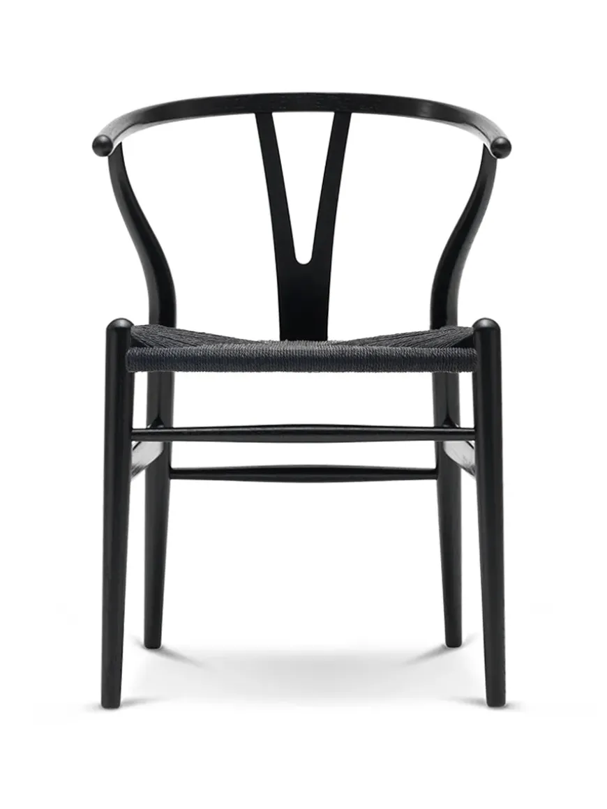 Y-stol CH24, sort ask med sort flet af Hans J. Wegner
